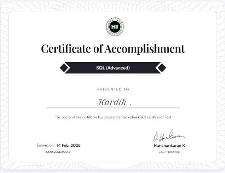 SQL Advanced Certificate
