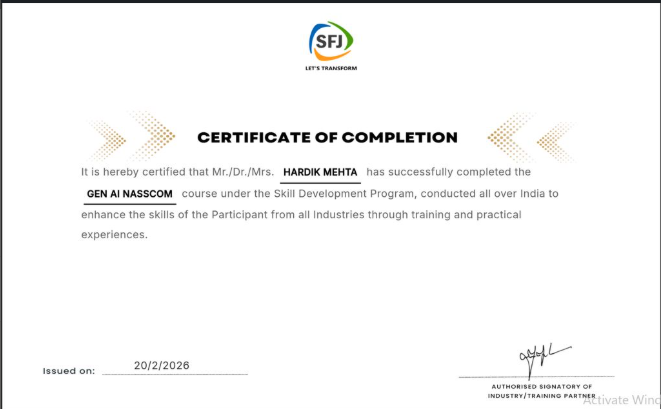Gen AI NASSCOM Certificate